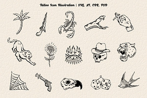 Tattoo icon illustration