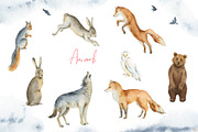 Christmas time 2. Watercolor clipart, an Animal Illustration by Elena Medvedeva (Thumbnail 7 of 10)