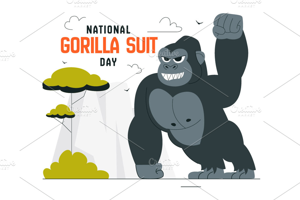 10 National Gorilla Suit Day, an Animal Illustration by denayunebgt (Photo 4 of 4)