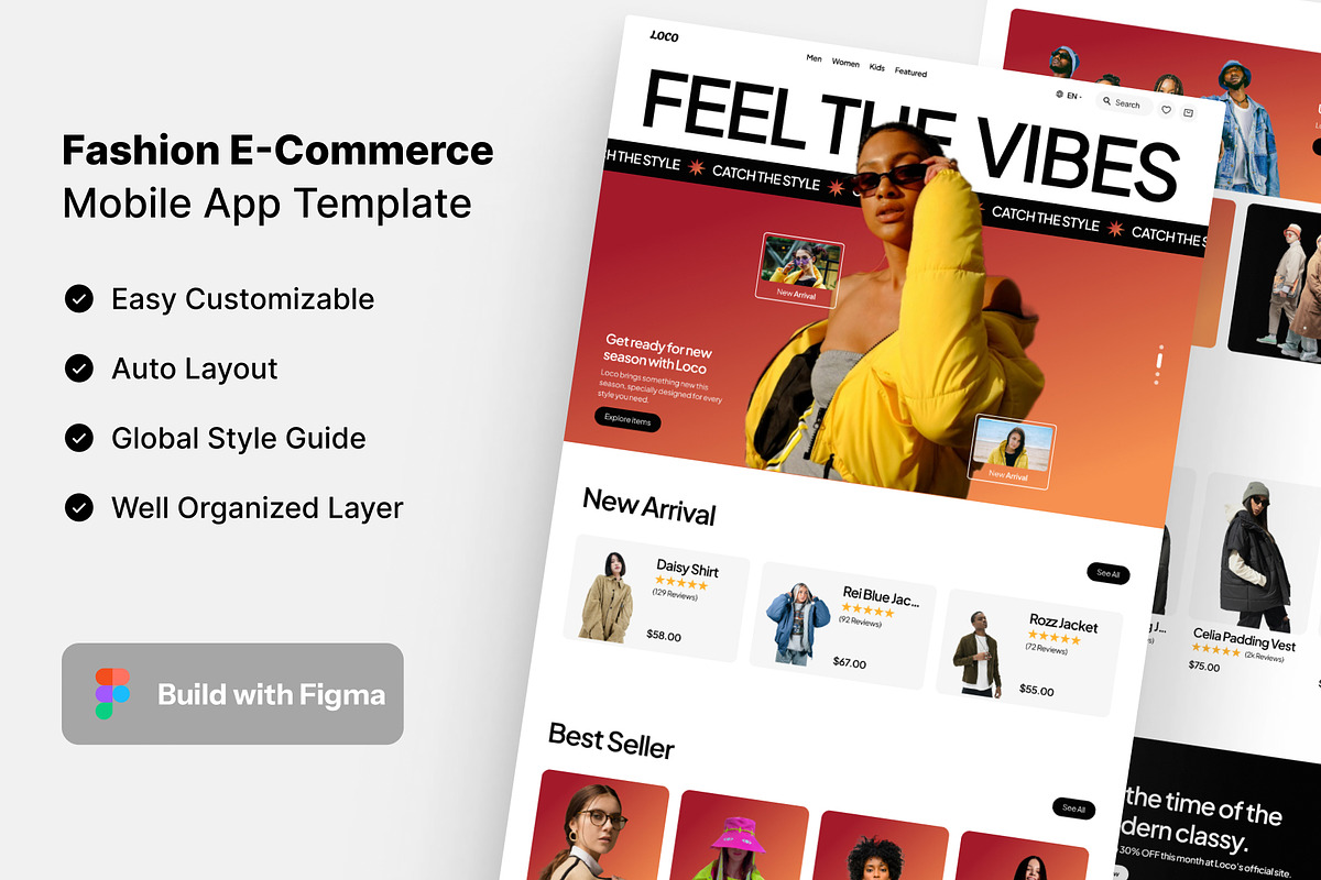 Fashion E-Commerce Landing Page, a Landing Page Template by Rozepaars Design