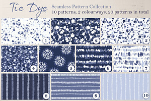 20 Tie-Dye Patterns Bundle