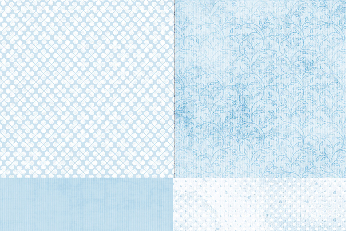 Wild About Blue Set 2 Digital Paper preview 4