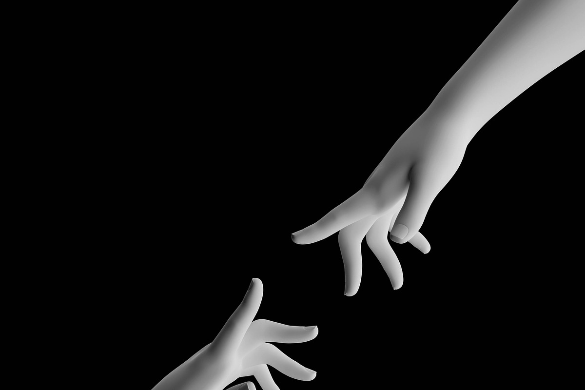 3d hands. gesture. helping hands, an Object Illustration by Mary P