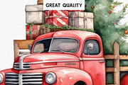 Christmas Truck Santa Winter Clipart, a Seasonal Illustration by Rabbit Heart (Thumbnail 5 of 10)