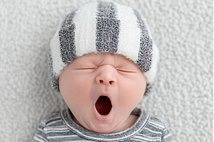 A newborn with a hungry expression, a Background Photo by ZinetroN