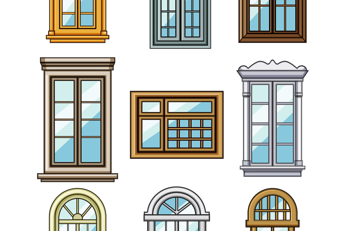 Various window frames illustrating, an Object Graphic by pikepicture (Photo 3 of 3)