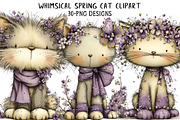 Whimsical Spring Cat Clipart, an Illustration by Daily.Designs (Thumbnail 1 of 7)