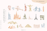 City Landmarks Destinations Abstract, a Decorative Illustration by Kaya Fonts (Thumbnail 7 of 17)