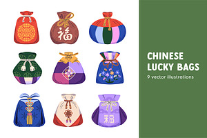Lucky bags for Chinese holiday set, an Object Illustration by Good Studio