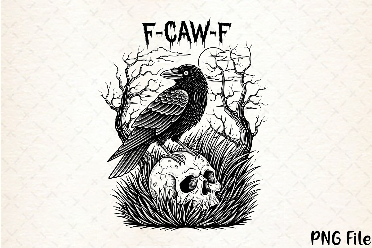 F-Caw-F SVG PNG, Funny Raven Design, a Seasonal Illustration by YA Design (Photo 1 of 4)
