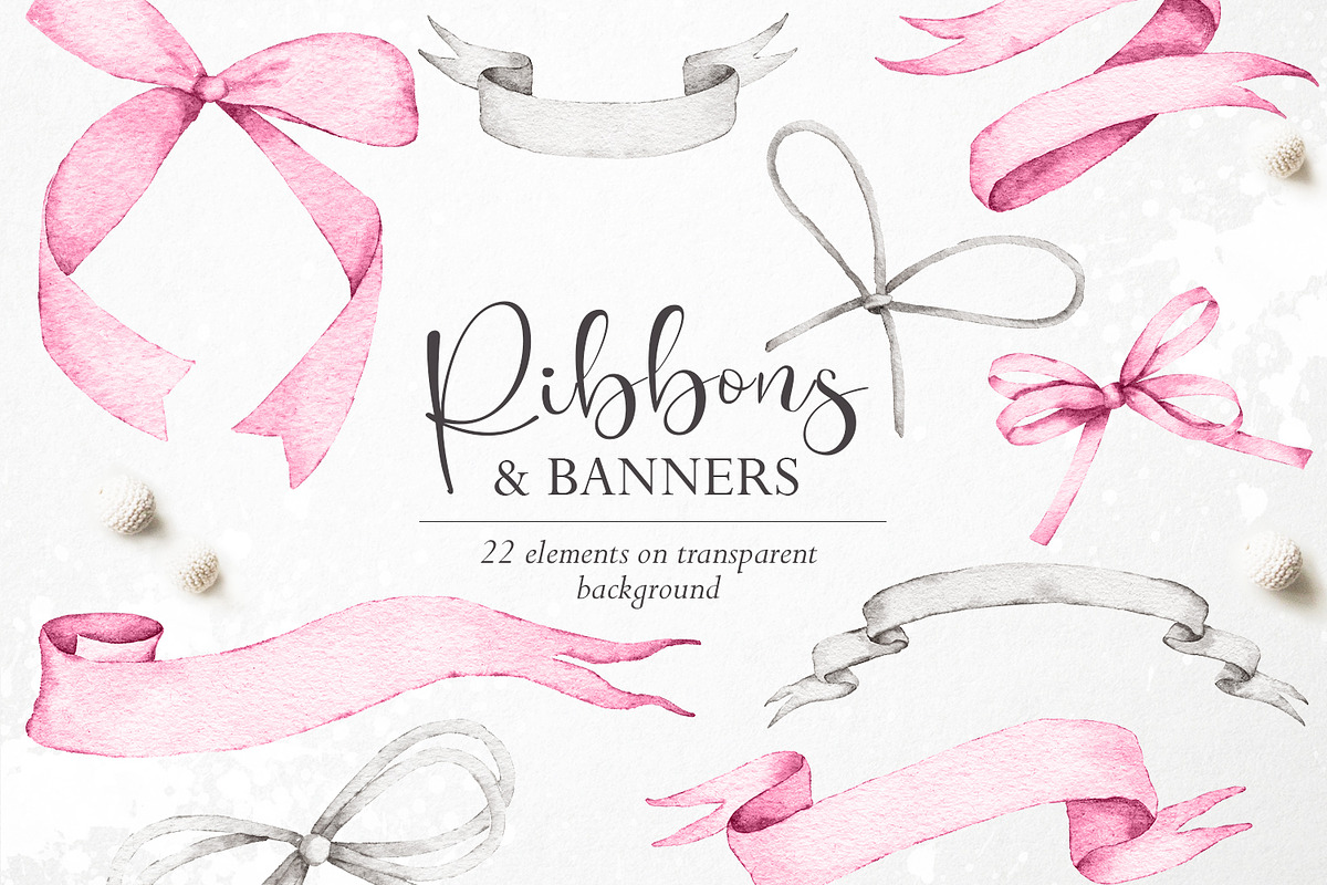 Watercolor Ribbons & Banners - PNG, an Object Graphic by PixelJungle (Photo 1 of 4)