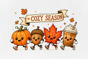 Cozy Season Fall Pumpkin Autumn, a Seasonal Illustration by CraftArtStudio (Thumbnail 1 of 4)