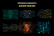 140+ High-Tech Circuits Overlays, an Object Graphic by Mikel Blazgad (Thumbnail 4 of 10)
