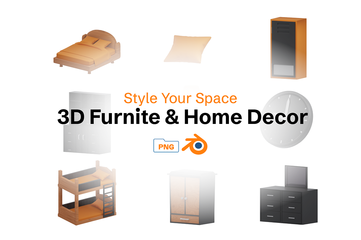 3D Furniture & Home Decor Pack, a Furniture 3D Model by Dudukbersama (Photo 1 of 3)