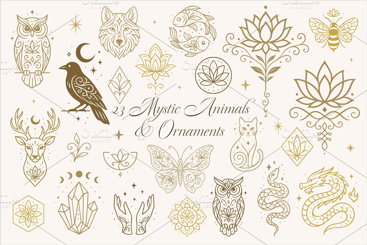 Mystic Lotus & Moon Ornaments, an Object Graphic by Christine Krahl (Photo 14 of 16)