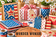 Stars and stripes 'Wonder Woman', a Pattern Graphic by Kiwi Fruit Punch (Thumbnail 2 of 3)