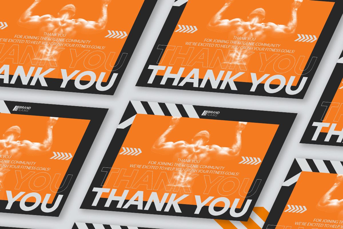 Gym Center - Thank You Card, a Card Template by StreaksideStd (Photo 3 of 3)