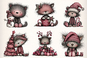 Whimsical Christmas Fluffy Cats, an Illustration by Dream Creation (Thumbnail 5 of 7)