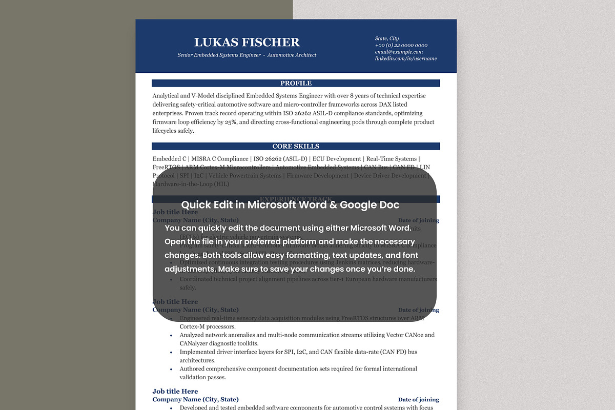 ATS CV / Resume Template, a Resume Template by Anjum Ilyas (Photo 4 of 7)