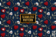 Patriotic Floral Hearts Embroidery, a Pattern Graphic by Creative Store (Thumbnail 4 of 5)