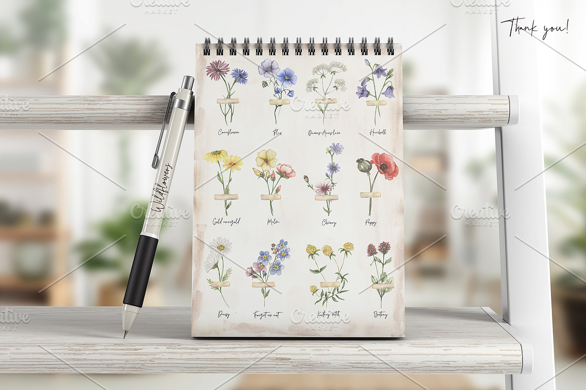 Watercolor Field Flowers Collection, a Decorative Illustration by MayaNavits (Photo 16 of 16)