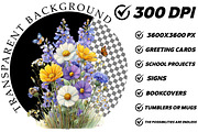 Watercolor Meadow Flowers Clipart, an Illustration by DreamCafeArt (Thumbnail 8 of 8)