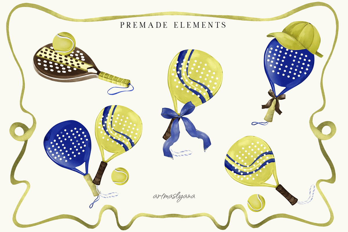 Padel Tennis - Clipart & Patterns, a Sport Illustration by ArtMaslyana (Photo 4 of 8)