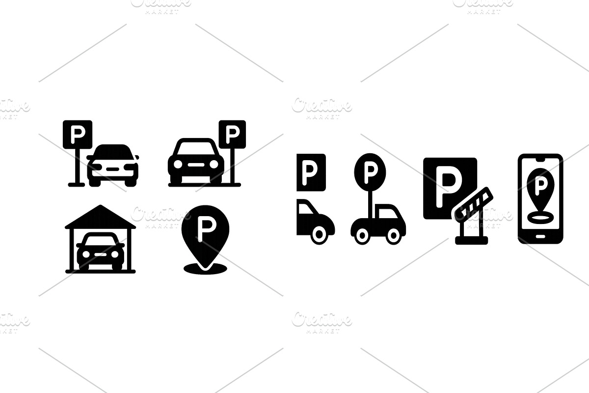 Parking icons and symbols, a Technology Illustration by ZinetroN