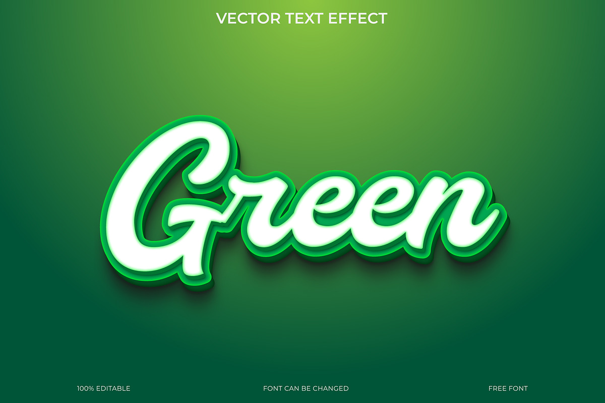 Green 3D Text Effect Vector EPS, an Action Add-On by Imamul001