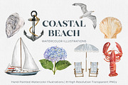Coastal Watercolor Illustrations, an Illustration by Jeanette Pidi Design (Thumbnail 1 of 5)