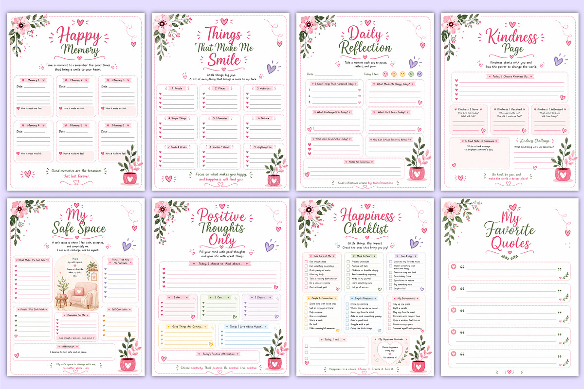 Happy Thoughts Journal | Positive, a Stationery Template by Mustafiz (Photo 3 of 5)