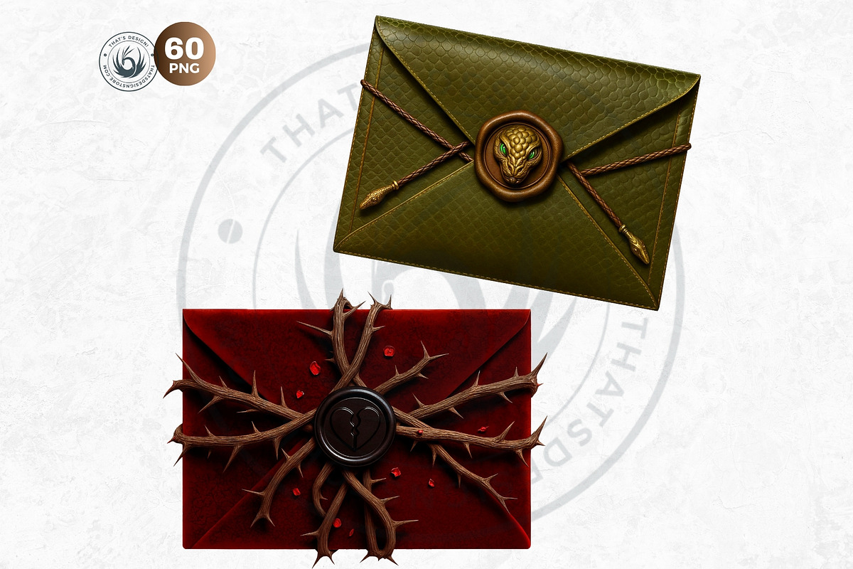 Magic Fantasy Envelopes Cliparts, an Object Illustration by ThatsDesignArt (Photo 7 of 10)