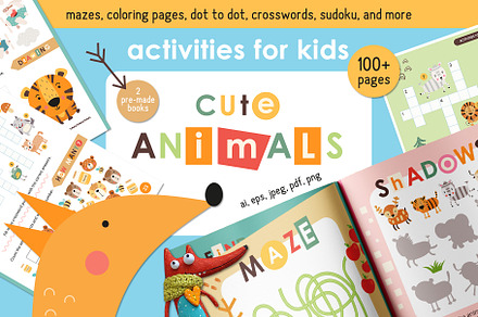 Cute Animals Activities for Kids, an Education Illustration by Nursery Art