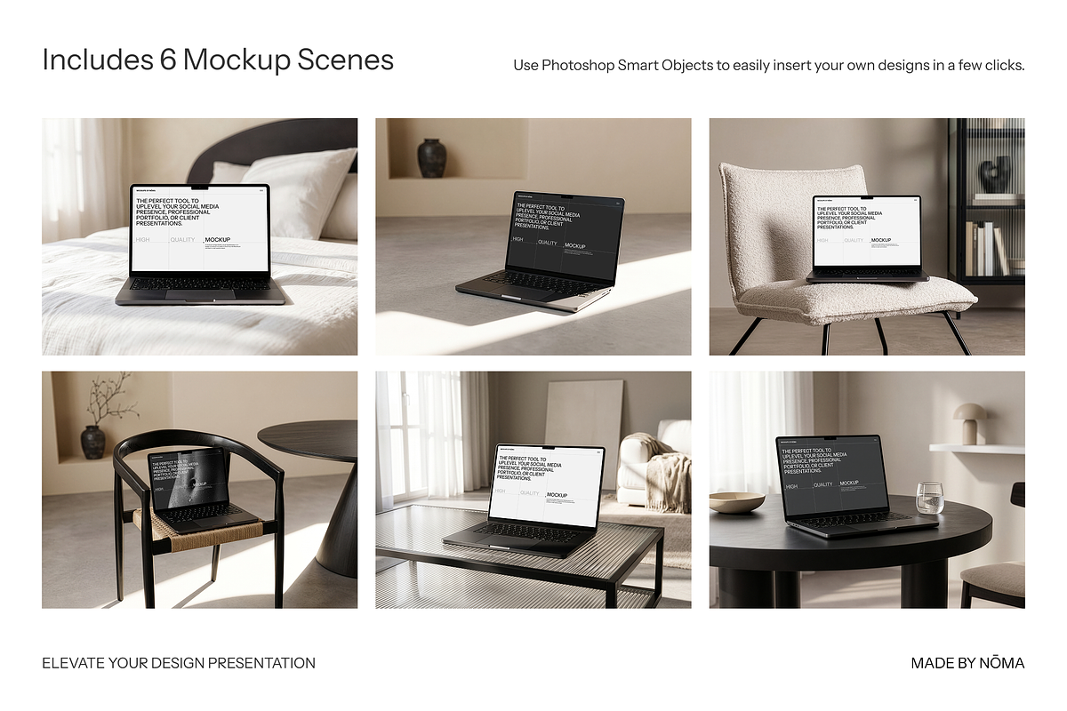 Premium MacBook Mockup Set, a Mac Mockup by The Noma Studio (Photo 2 of 7)