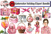 Watercolor Holiday Clipart Bundle, an Illustration by Design Market (Thumbnail 1 of 3)