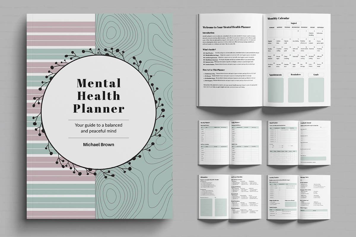 Mental Health Planner Template, a Stationery Template by MightyDesign (Photo 1 of 6)