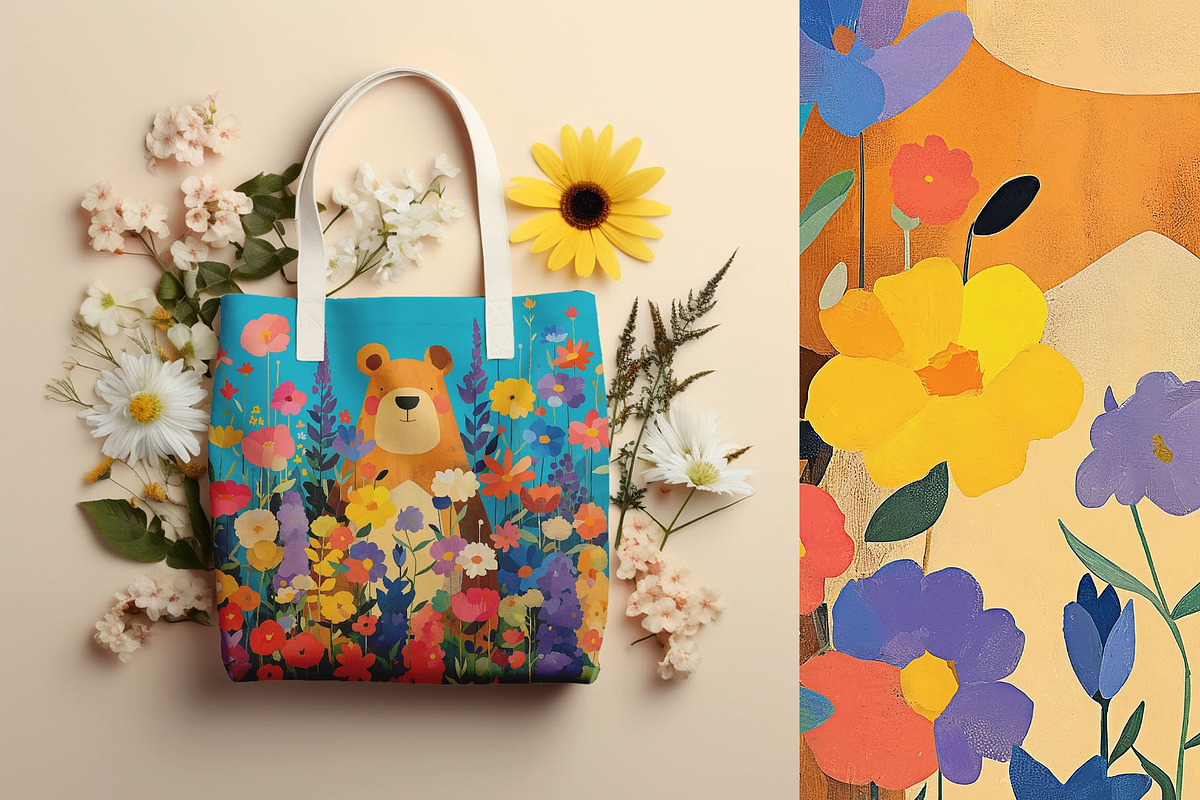 Bear in the Flower Thicket, an Animal Illustration by yahu88studio (Photo 4 of 6)
