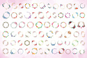 Watercolor Flower Frame Bundle, a Decorative Illustration by Digital Studio (Thumbnail 1 of 3)
