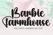 Barbie Farmhouse | Script Font, a Handwritten Font by Scratchones (Thumbnail 1 of 8)