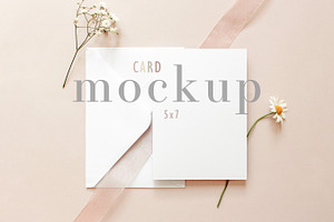 Card Mockup 5x7 Invitation Mockup