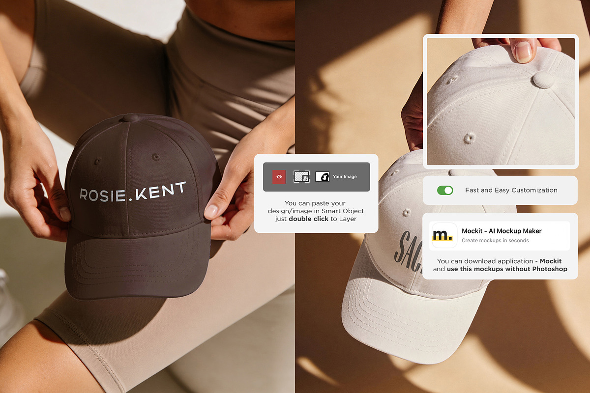 Aesthetic Cap Mockups, a Hat Mockup by Dikarte.Store (Photo 2 of 8)