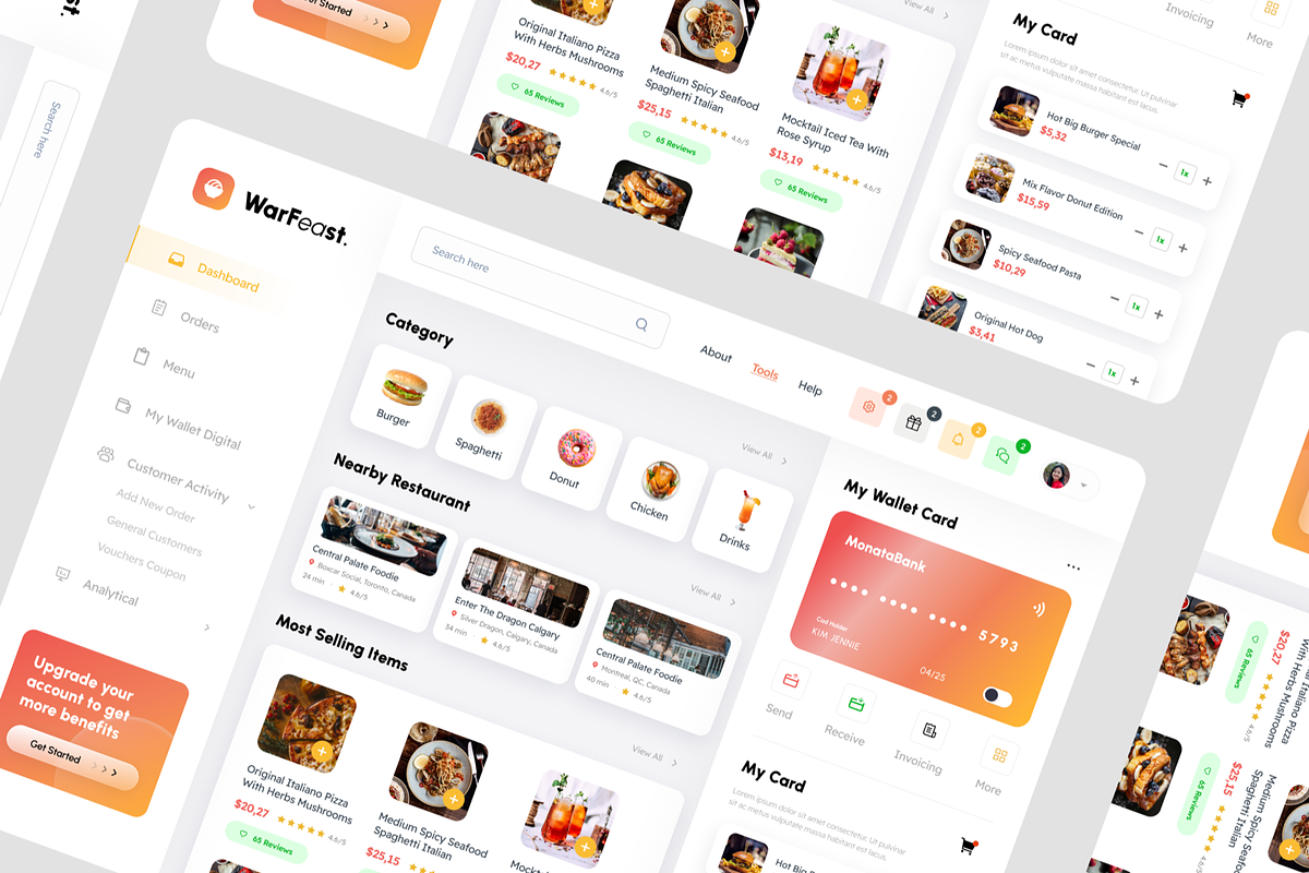 WarFeast Food Order Admin Dashboard, a Websites & App Template by SquidPixey (Photo 3 of 5)