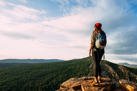 A traveler in the mountains, a Person Photo by SOTNIKOV_MISHA