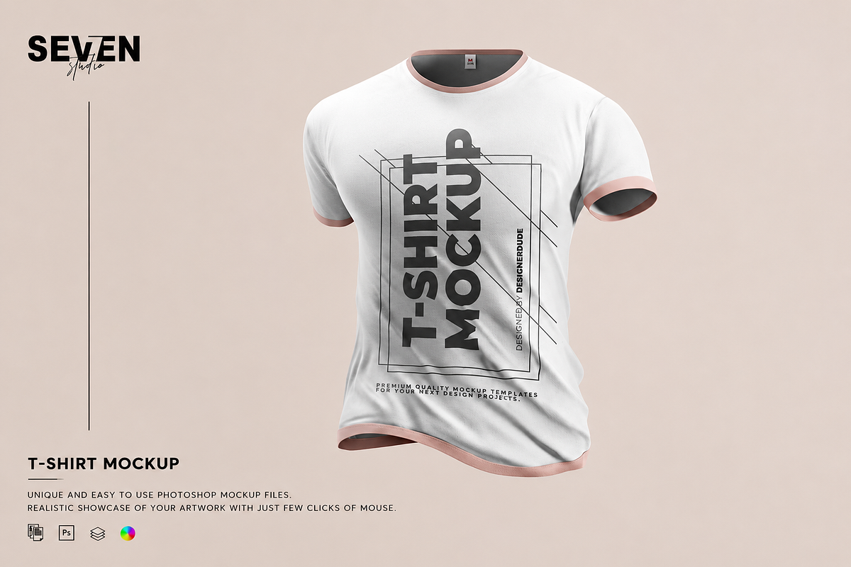 T-Shirt Mockup Template, a Shirt Mockup by Se٧enStudio (Photo 1 of 2)