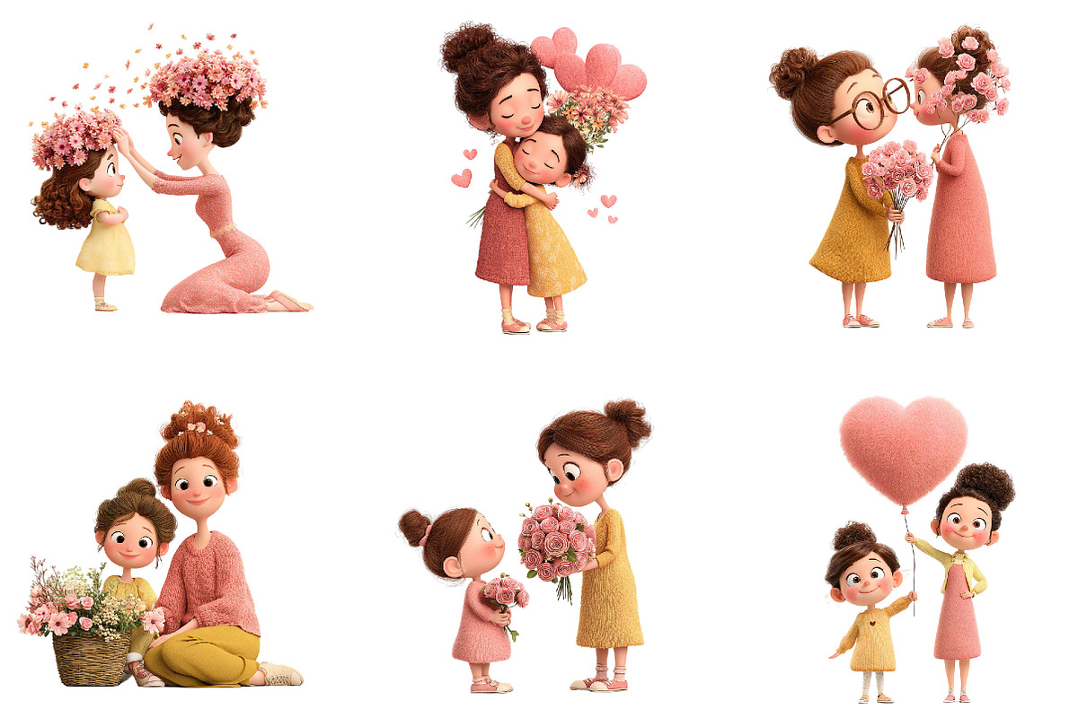 Enjoy Mother's Day girl Clipart, an Animal Illustration by Designking (Photo 3 of 5)
