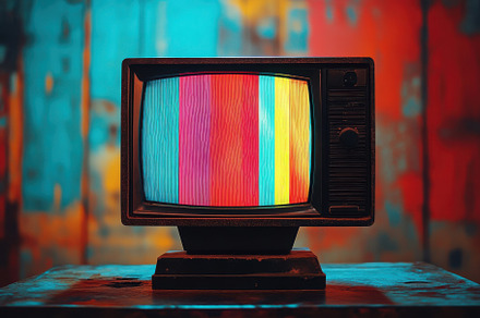 Retro Television Static Colorful Scr, a Background Photo by Pixeness