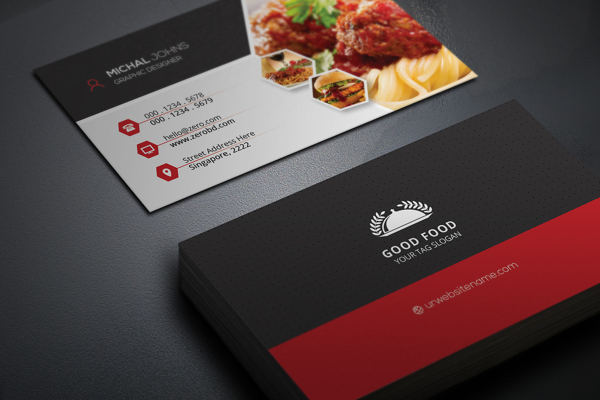 Restaurant Business Cards 2 in 1, a Business Card Template by Genereux Art (Photo 8 of 10)