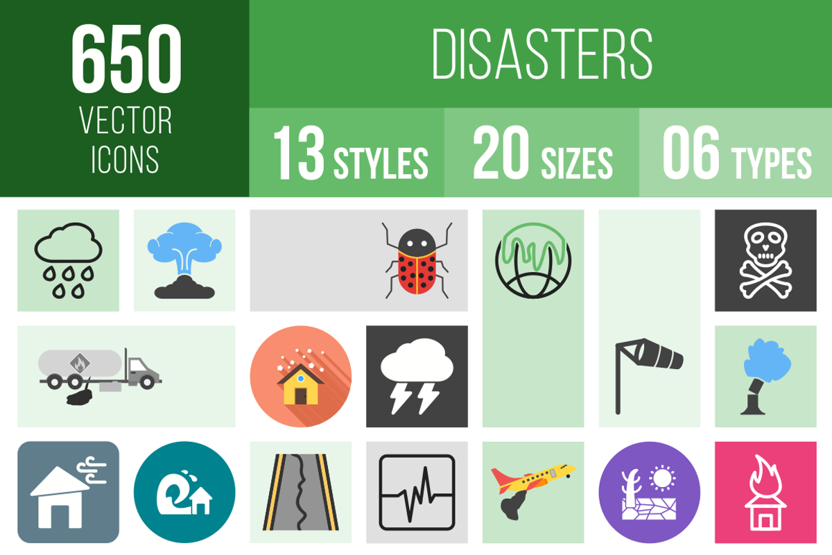 650 Disasters Icons, an Outline Icon by IconBunny