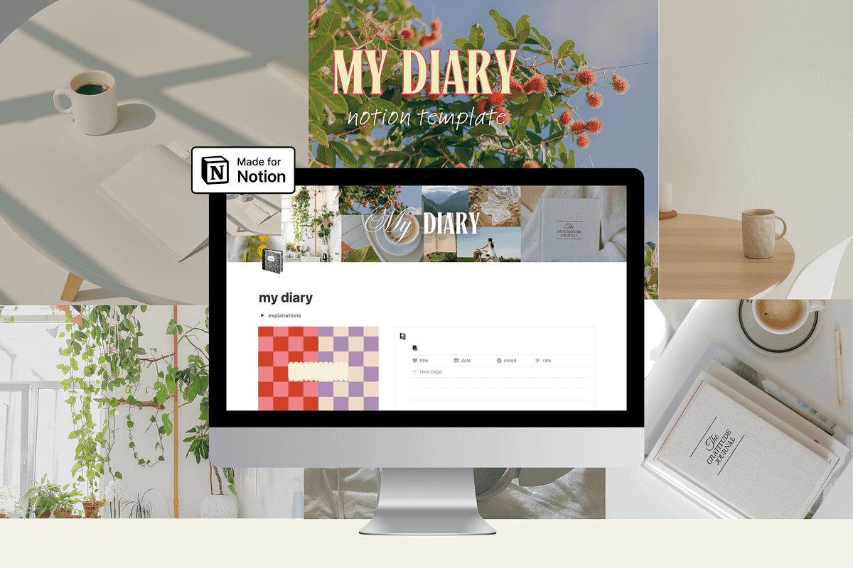 My diary - Notion template, an App Template by Iasan Design (Photo 4 of 13)