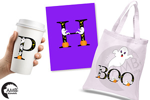 Ghostly Alphabet Clipart AMB-2643